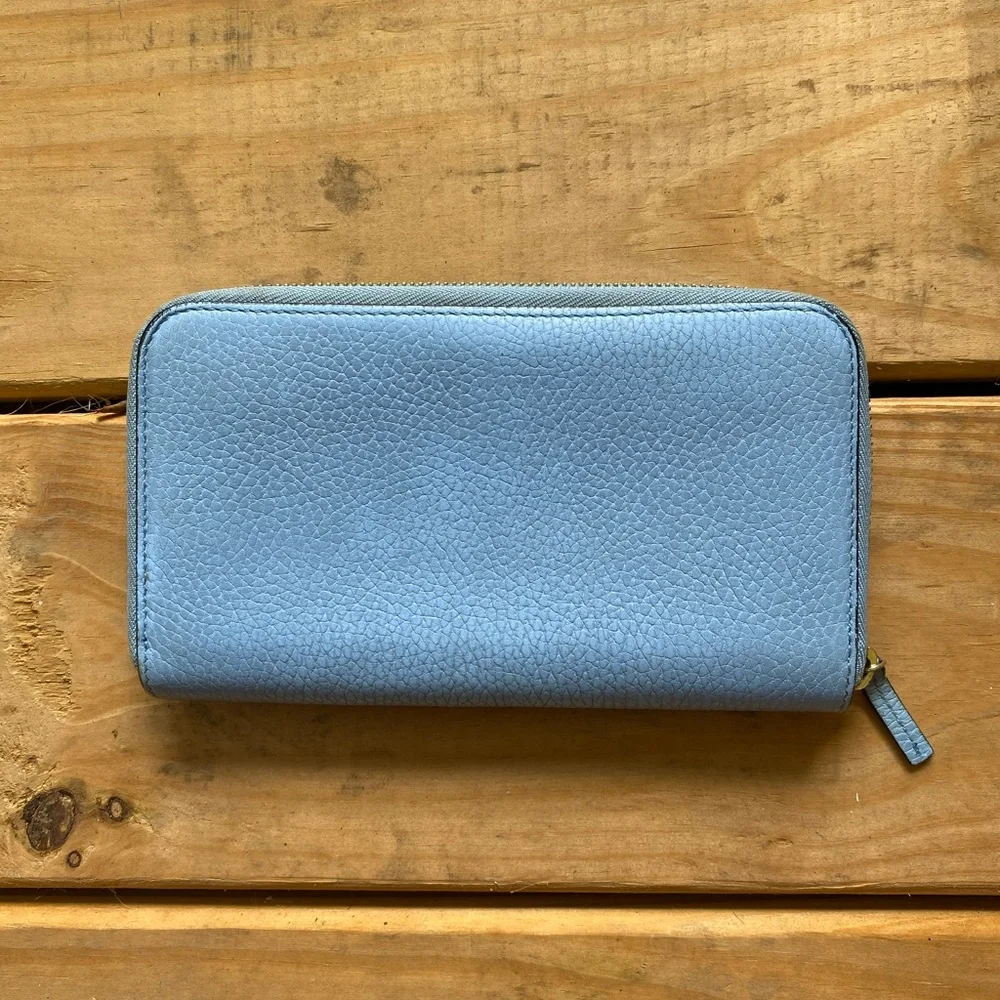 Authentic Gucci Betty Continental logo zip around wallet leather blue . - Picture 5 of 10